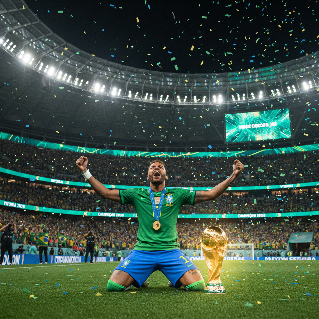 Estádio lotado durante partida da Copa do Mundo 2026 com torcida vibrando